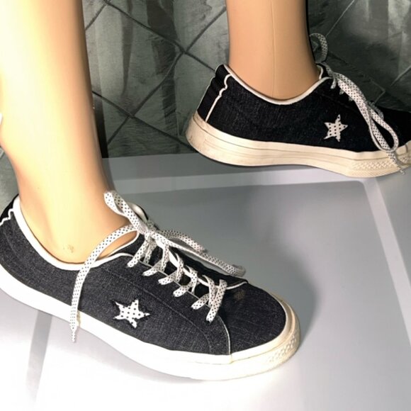 Converse Sneakers Black Polka Dot One Star Fashion Men Sz. 6 / Womens Sz 8‎ *GS9 - Picture 2 of 7